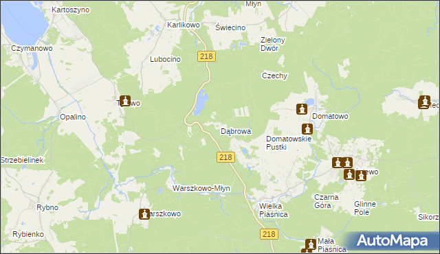 mapa Dąbrowa gmina Krokowa, Dąbrowa gmina Krokowa na mapie Targeo