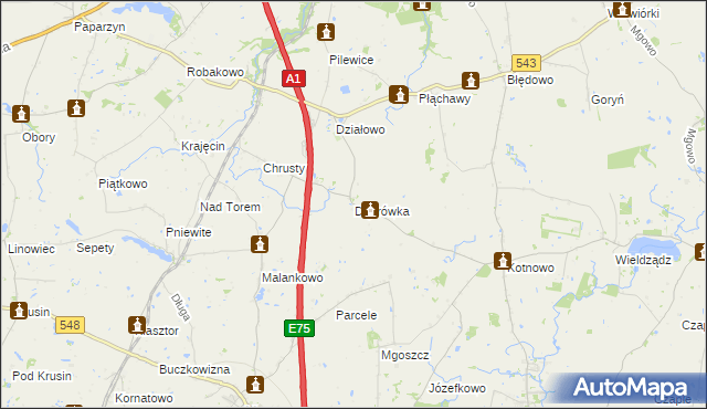 mapa Dąbrówka gmina Płużnica, Dąbrówka gmina Płużnica na mapie Targeo