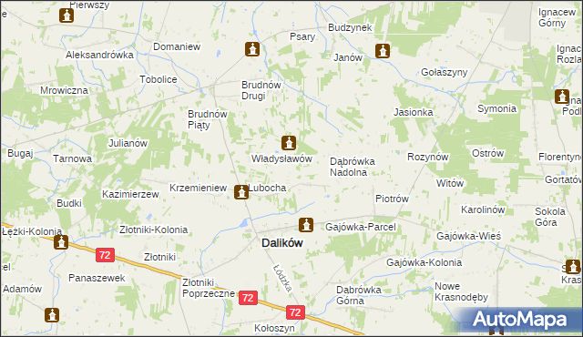 mapa Dąbrówka Woźnicka, Dąbrówka Woźnicka na mapie Targeo