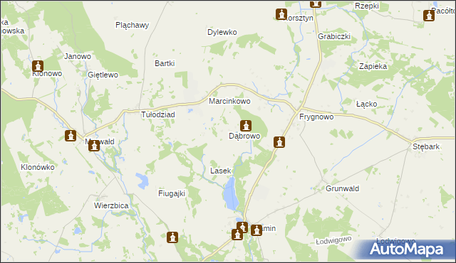 mapa Dąbrowo, Dąbrowo na mapie Targeo
