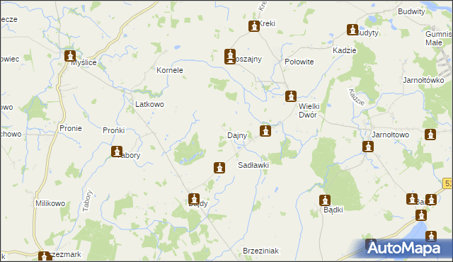 mapa Dajny, Dajny na mapie Targeo