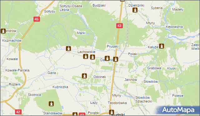 mapa Dalachów, Dalachów na mapie Targeo