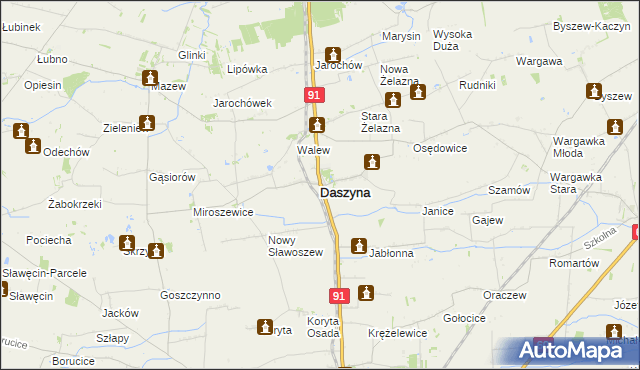 mapa Daszyna, Daszyna na mapie Targeo