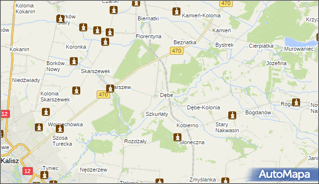 mapa Dębe gmina Żelazków, Dębe gmina Żelazków na mapie Targeo