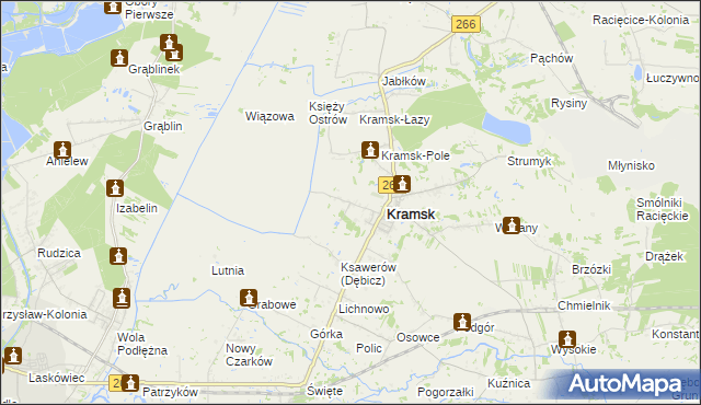 mapa Dębicz gmina Kramsk, Dębicz gmina Kramsk na mapie Targeo