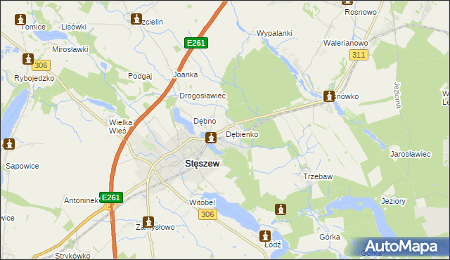 mapa Dębienko, Dębienko na mapie Targeo