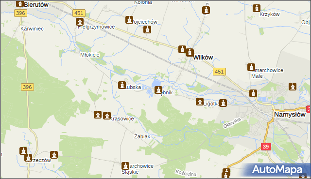 mapa Dębnik gmina Wilków, Dębnik gmina Wilków na mapie Targeo