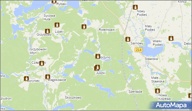 mapa Dębrzyno, Dębrzyno na mapie Targeo