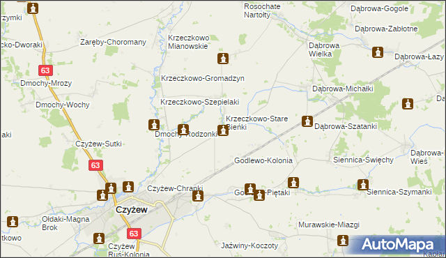mapa Dmochy-Wypychy, Dmochy-Wypychy na mapie Targeo