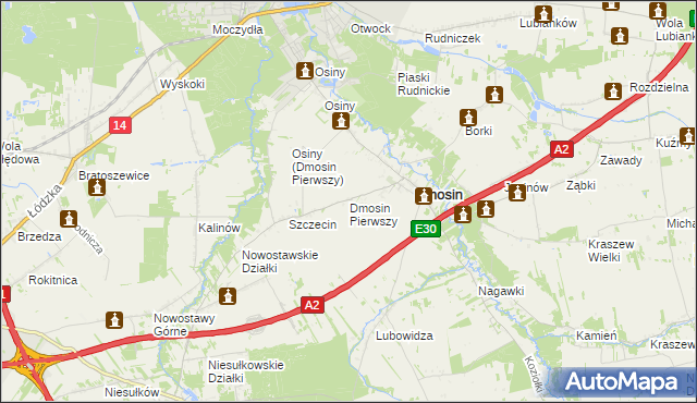 mapa Dmosin Pierwszy, Dmosin Pierwszy na mapie Targeo