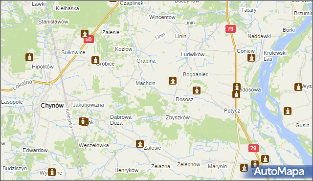mapa Dobiecin gmina Chynów, Dobiecin gmina Chynów na mapie Targeo