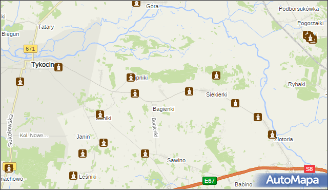 mapa Dobki gmina Tykocin, Dobki gmina Tykocin na mapie Targeo