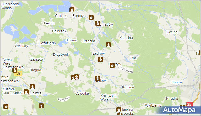mapa Dobrzec gmina Sośnie, Dobrzec gmina Sośnie na mapie Targeo