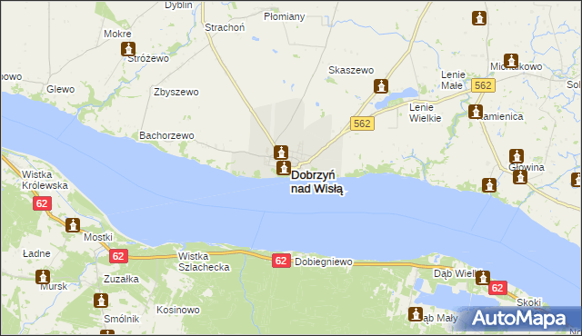 mapa Dobrzyń nad Wisłą, Dobrzyń nad Wisłą na mapie Targeo