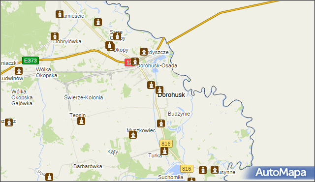 mapa Dorohusk, Dorohusk na mapie Targeo