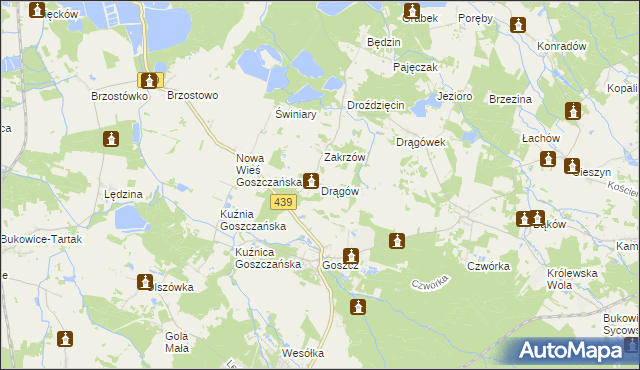 mapa Drągów, Drągów na mapie Targeo
