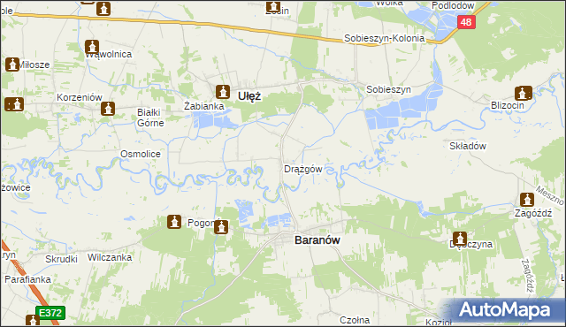 mapa Drążgów, Drążgów na mapie Targeo
