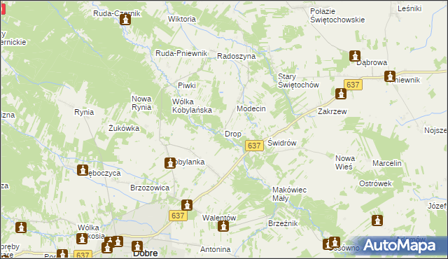 mapa Drop, Drop na mapie Targeo