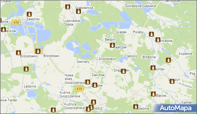 mapa Droździęcin, Droździęcin na mapie Targeo