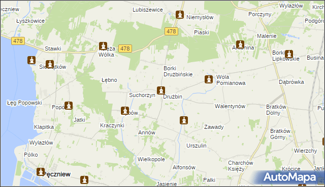 mapa Drużbin, Drużbin na mapie Targeo