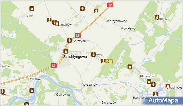 mapa Dryżyna, Dryżyna na mapie Targeo