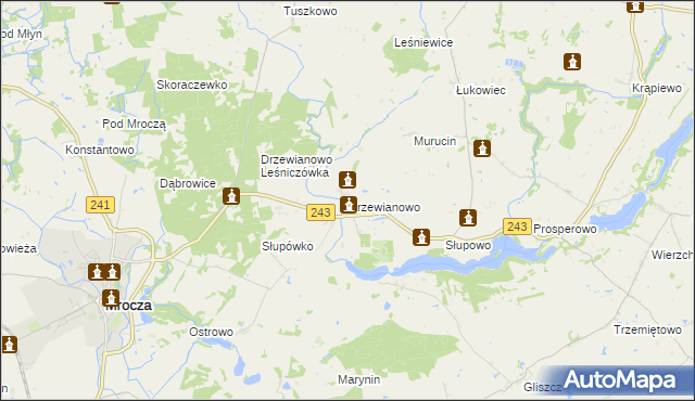 mapa Drzewianowo, Drzewianowo na mapie Targeo