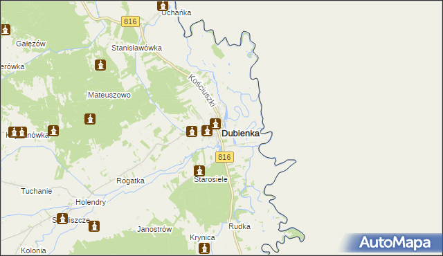 mapa Dubienka, Dubienka na mapie Targeo