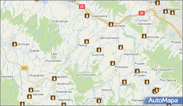 mapa Dudyńce, Dudyńce na mapie Targeo