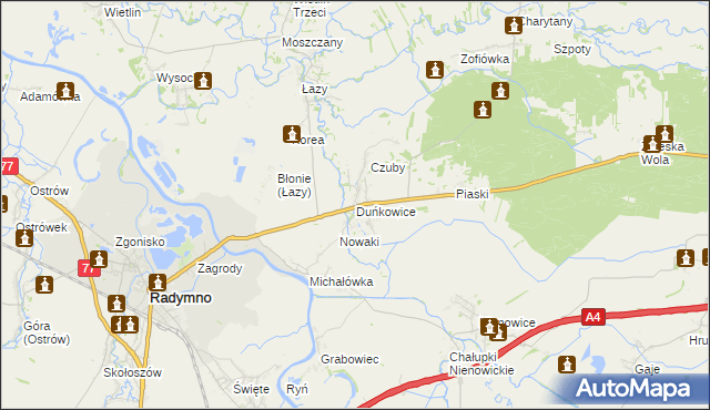 mapa Duńkowice, Duńkowice na mapie Targeo