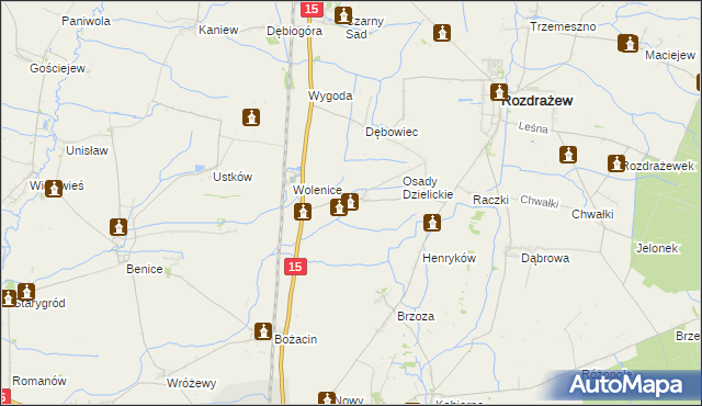 mapa Dzielice, Dzielice na mapie Targeo