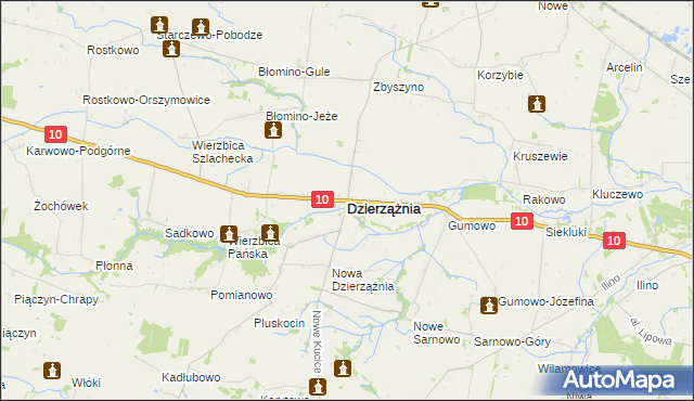 mapa Dzierzążnia, Dzierzążnia na mapie Targeo