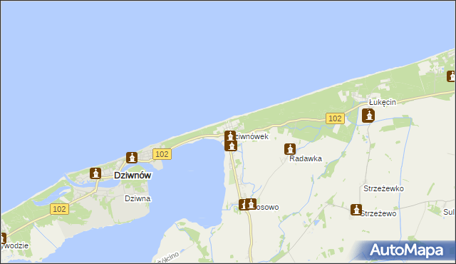 mapa Dziwnówek, Dziwnówek na mapie Targeo