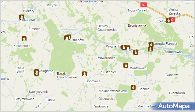 mapa Edwardowo gmina Mszczonów, Edwardowo gmina Mszczonów na mapie Targeo