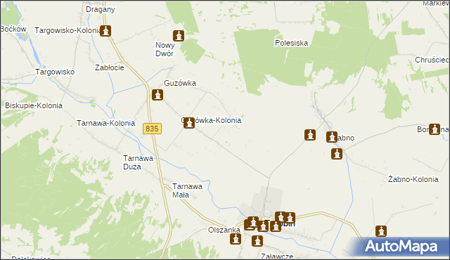 mapa Elizówka gmina Turobin, Elizówka gmina Turobin na mapie Targeo