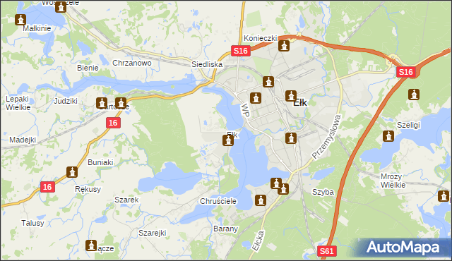 mapa Ełk powiat ełcki, Ełk powiat ełcki na mapie Targeo