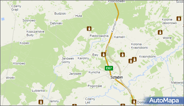 mapa Ewy, Ewy na mapie Targeo