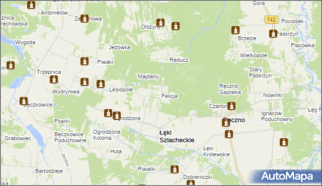mapa Felicja, Felicja na mapie Targeo
