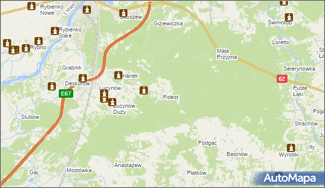 mapa Fidest, Fidest na mapie Targeo