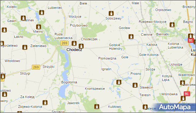 mapa Florkowizna, Florkowizna na mapie Targeo