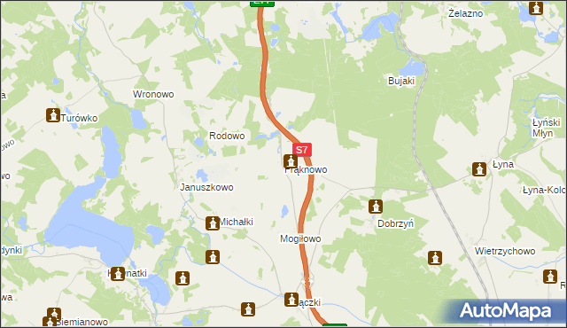 mapa Frąknowo, Frąknowo na mapie Targeo