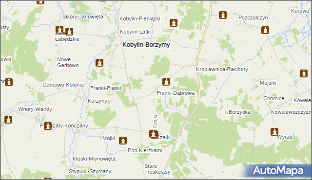 mapa Franki-Dąbrowa, Franki-Dąbrowa na mapie Targeo
