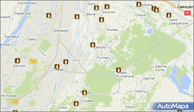 mapa Furmany, Furmany na mapie Targeo