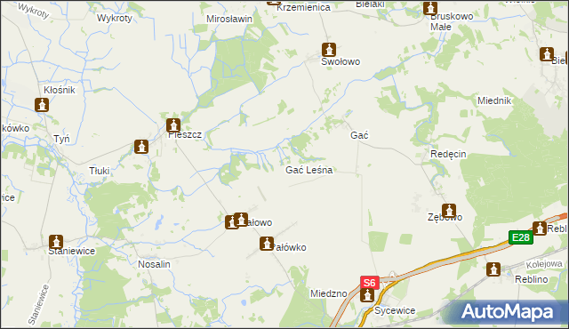 mapa Gać Leśna, Gać Leśna na mapie Targeo