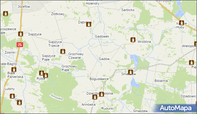 mapa Gadów, Gadów na mapie Targeo