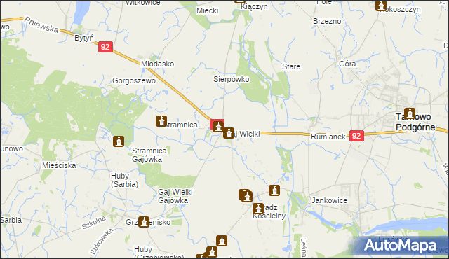 mapa Gaj Wielki, Gaj Wielki na mapie Targeo