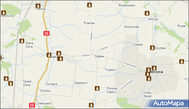 mapa Galew gmina Dobrzyca, Galew gmina Dobrzyca na mapie Targeo
