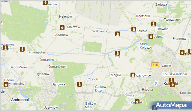 mapa Gałkówek-Parcela, Gałkówek-Parcela na mapie Targeo