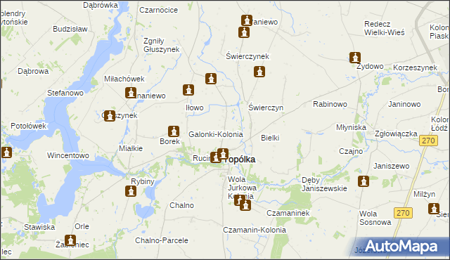 mapa Galonki gmina Topólka, Galonki gmina Topólka na mapie Targeo