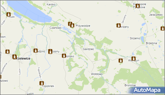 mapa Gardziec, Gardziec na mapie Targeo