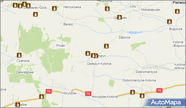 mapa Gdeszyn, Gdeszyn na mapie Targeo
